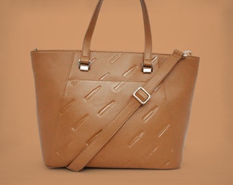 223/5.56 bullet pattern, Esther Tote- Cognac Brown