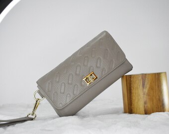 9mm taupe-grey, Rahab Wristlet