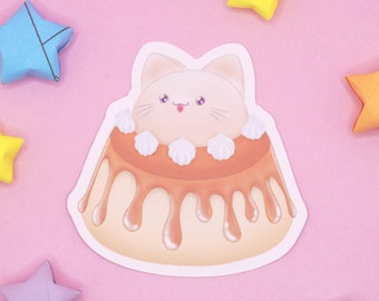 Cat Pudding Kawaii Sticker