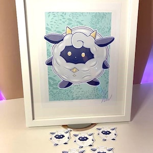 Palworld Lamball Print Art Portrait