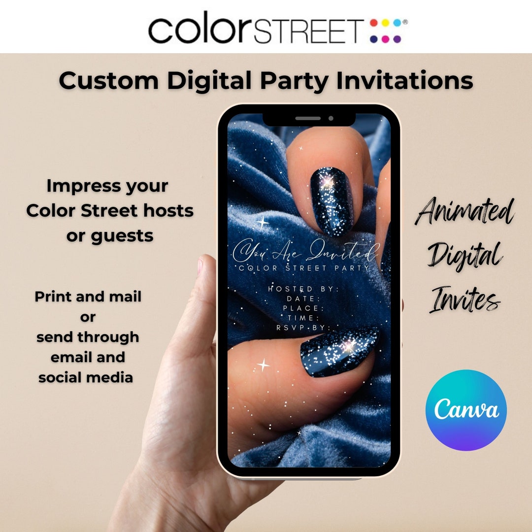 Color Street Digital Invitation, Nail Art, Digital Invitations, Digital ...
