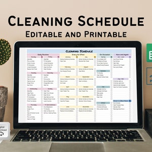 Cleaning Schedule, Cleaning Checklist, Editable Cleaning Schedule, Weekly Cleaning, Cleaning Printable, Household Planner, Spring Cleaning