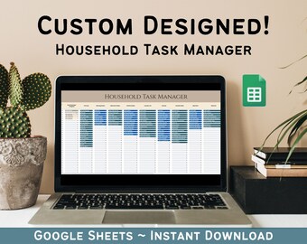 Custom Designed Chore Chart, Task Manager Spreadsheet, Family Chore Chart Printable, Kids Chore Chart, Chores Planner, Digital Chore List