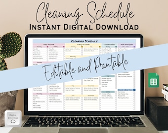 Cleaning Planner, Cleaning Checklist, Editable Cleaning Schedule, Weekly Cleaning, Cleaning Printable, Household Planner, ADHD Cleaning
