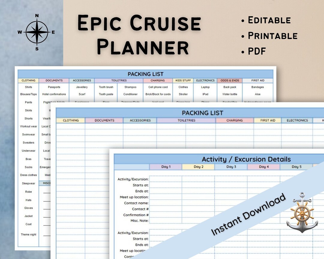 All-in-one Printable Cruise Planner: Organize Your Dream - Etsy