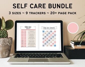 Self Care Bundle in Multiple Sizes, Classic Happy Planner Size, GoodNotes, Health Tracker, Exercise Tracker, Gratitude Journal, Digital DL