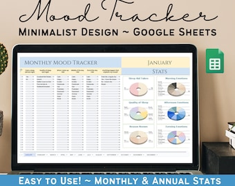 Google Sheets Mood Template, Mood Tracker Spreadsheet, Mood Template, Monthly Mood Tracker, Digital Mood Tracker, Mood Journal,Mental Health