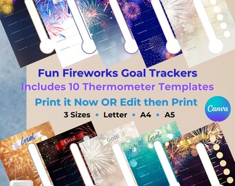 Goal Tracker Afdrukbaar, Thermometer Goal Tracker, Bewerkbare Goal Tracker, Digitale Tracker, Party Planner, Goal Planner, Gewichtsverlies Tracker