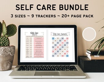Self Care Bundle in Multiple Sizes, Classic Happy Planner Size, GoodNotes, Health Tracker, Exercise Tracker, Gratitude Journal, Digital DL