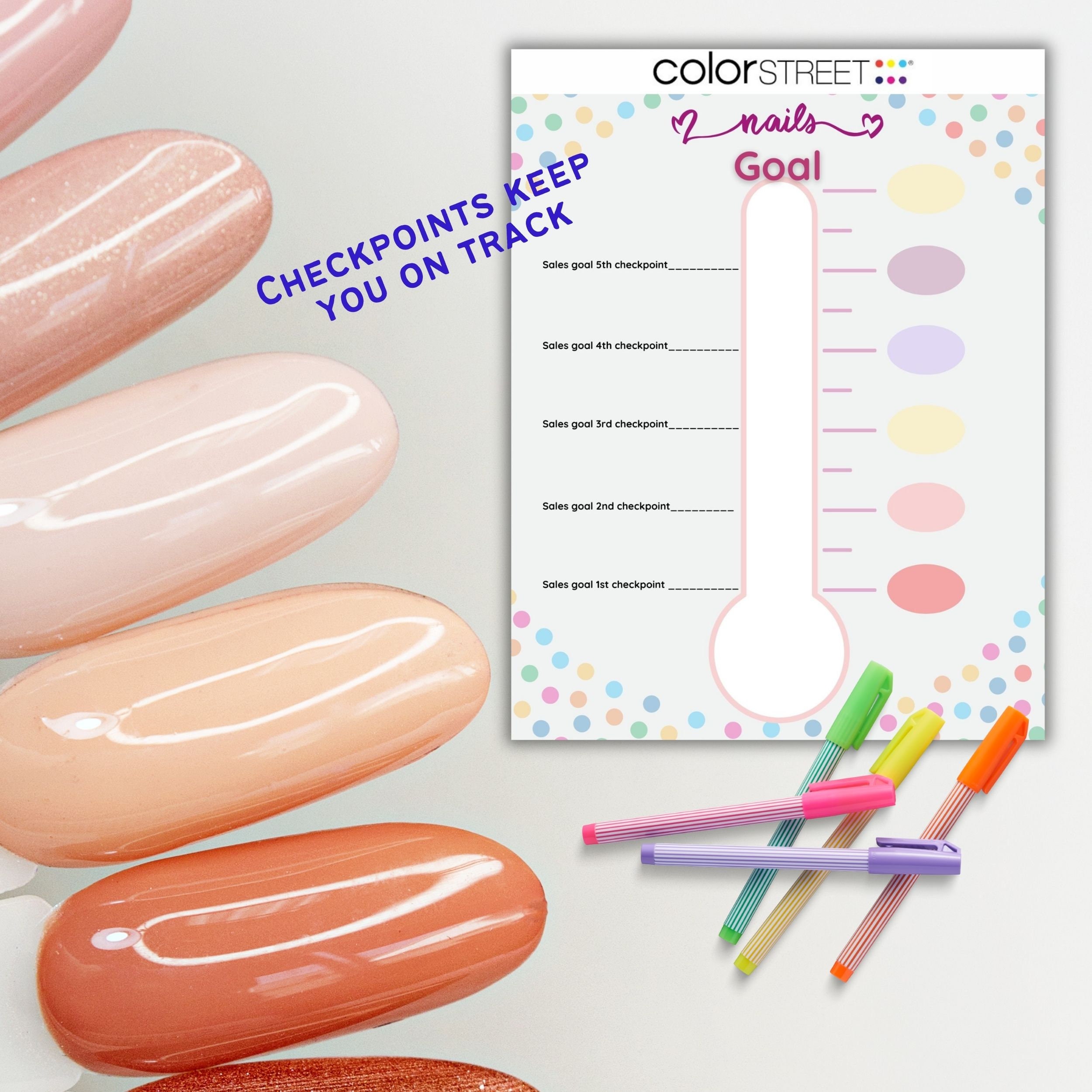 Colorstreet Sales Goal Tracker Printable, Thermometer Goal Tracker ...