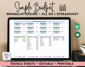 Budgetplanner afdrukbaar, huishoudelijke planner, zinkende fondsen tracker, 10 jaar projectietafel, budget tracker Google Spreadsheets, huishoudelijke digitale