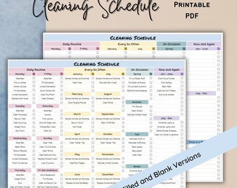 Cleaning Planner, Cleaning Checklist, Editable Cleaning Schedule, Weekly Cleaning, Cleaning Printable, Household Planner, ADHD Cleaning