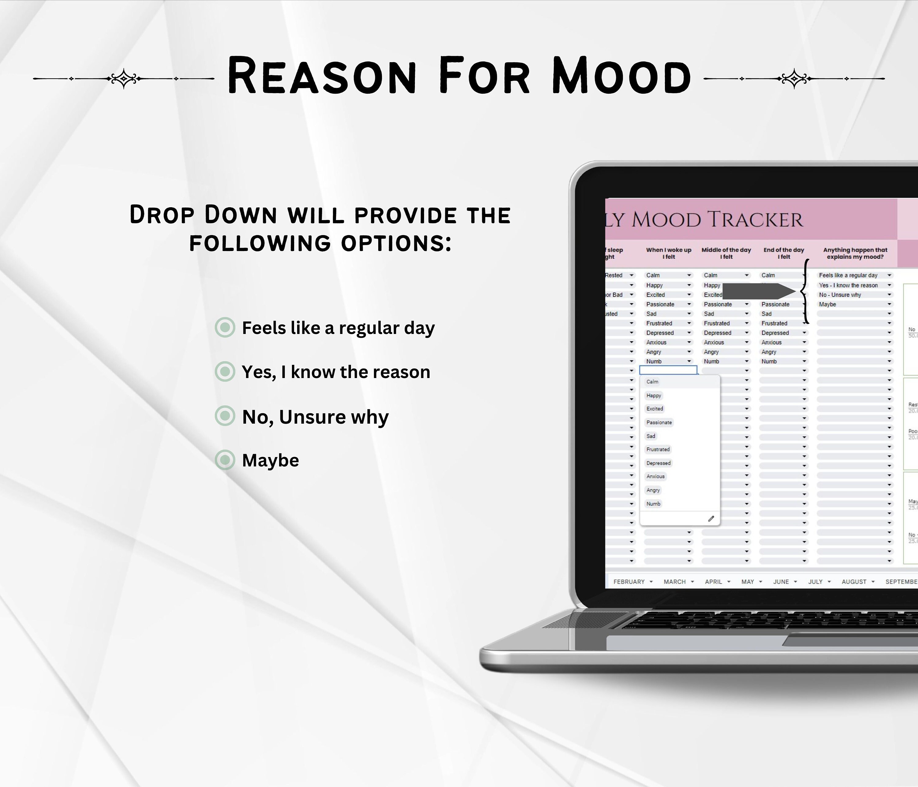 Google Sheets Mood Template Mood Tracker Spreadsheet - Etsy