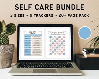 Self Care Bundle in Multiple Sizes, Classic Happy Planner Size, GoodNotes, Health Tracker, Exercise Tracker, Gratitude Journal, Digital DL