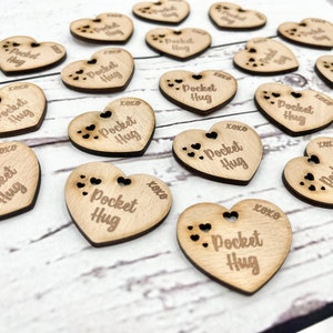 Wooden Pocket Hug Token Gift Gifts For Family and Friends Sending You a Hug Present Thinking of You Missing You Best Friend Gift image 2