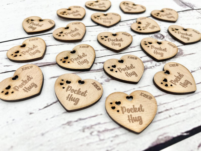 Wooden Pocket Hug Token Gift Gifts For Family and Friends Sending You a Hug Present Thinking of You Missing You Best Friend Gift image 2