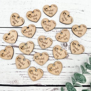 Wooden Pocket Hug Token Gift Gifts For Family and Friends Sending You a Hug Present Thinking of You Missing You Best Friend Gift image 1