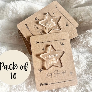 Cadeau professeur élève - Sortie de l'école 2025 - Lot de 10+ jetons étoiles - Remise de diplôme - Vous êtes une star - Cadeau de fin d'année - Cadeau de départ