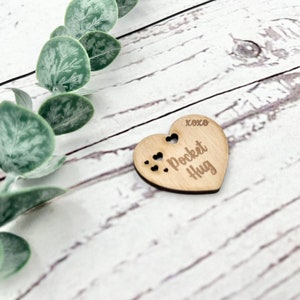 Wooden Pocket Hug Token Gift Gifts For Family and Friends Sending You a Hug Present Thinking of You Missing You Best Friend Gift image 4