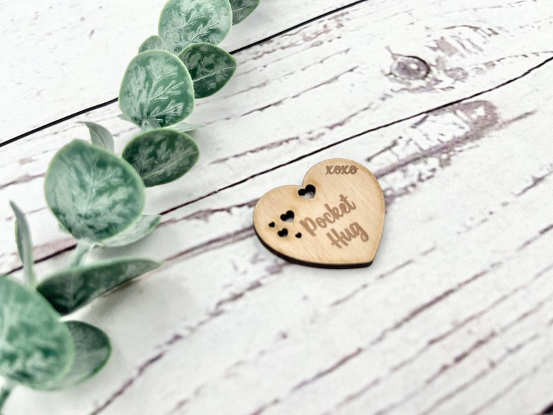 Wooden Pocket Hug Token Gift Gifts For Family and Friends Sending You a Hug Present Thinking of You Missing You Best Friend Gift image 4