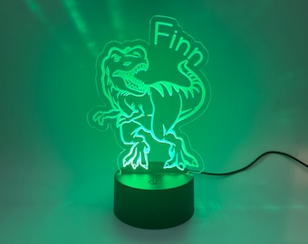 Custom Personalised Dinosaur Night Light - Bedroom Decor - Light up Sign - Childrens Lights - Personalised Gift - Kids Bedroom - Kids Gift