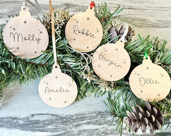 Personalised Christmas Bauble - Christmas Decor - Teacher Pupil Gift - Personalised Gift - Wooden Engraved - Christmas Keepsake - Custom