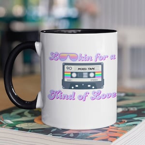 1980s Cassette Tape Coffee Mug - Cute Retro Music Lover Ceramic Tea Cup Gift - Great Motivational Self Love Present