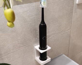 Wall Mount Electric Toothbrush Holder: No-Drill Install, Modern Bathroom Decor