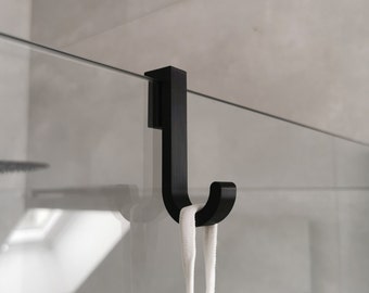 BIG Towel hook for the glass of the shower cabin, 6mm, 8mm, 10mm. Glass panel hook. Handtuchhalter Bathroom decor. Towel hanger. Shower hook