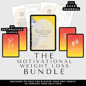 Motivational Weight Loss Bundle Cartes d'affirmation de perte de poids Guide de perte de poids Journal de perte de poids Perte de poids pour les femmes