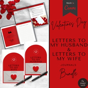 Cartas de amor / Cartas al diario de mi esposo Paquete de diarios de cartas a mi esposa Diario del matrimonio Diario del día de San Valentín