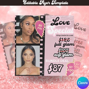 DIY Social Media Promo Flyer Hair Flyer Canva Flyer Makeup Nail Flyer Wig Flyer Custom Editable Canva Template