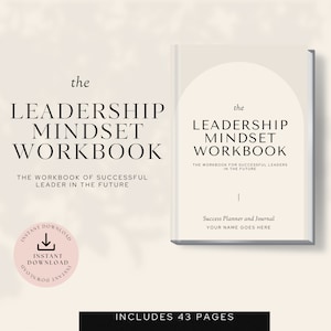 Leadership mindset workbook affirmation cards growth mindset life coaching workbook self personal development mental health canva workbook