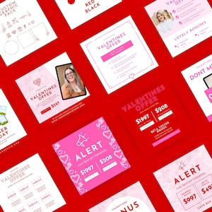 Valentines Day Promo Flyer Pack | 23 Editable Canva DIY Templates Coach Course Real Estate Hair Beauty Wigs Bundles Social Media Instagram