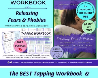 Tapping Workbook to Clear Fears & Phobias - 20 pg. || Worksheets with Tapping Prompts, Questions, and Tapping Charts || Get past your fears!