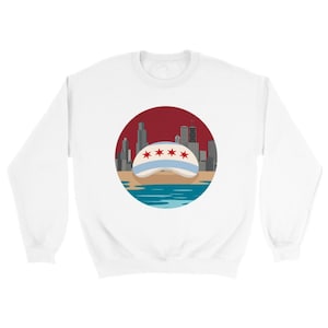 Chicago Bean and Skyline | Classic Unisex Crewneck Sweatshirt | Sweatshirt For Men and Women