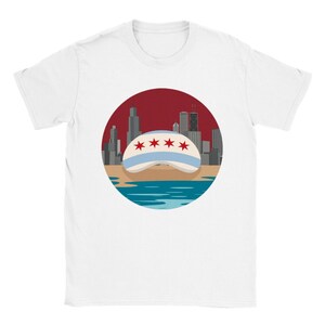 Chicago Bean and Skyline | T-Shirt For Men and Women | Classic Unisex Crewneck T-shirt