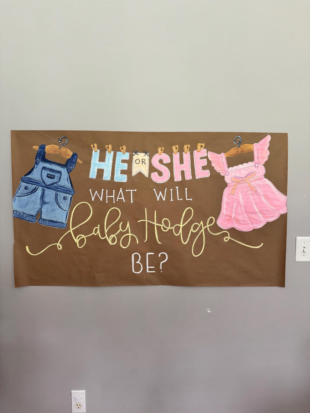 Paper Banner Decor Baby Shower Its a Girl Boy Babyshower Gender Reveal Party ⊙ e