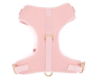 Elise Harness - Rose | Blush Pink, Adjustable Y-H, Neoprene, Weatherproof, Lightweight, Durable, Easy to Clean, Top Handle, Gold, Dogs, Cats