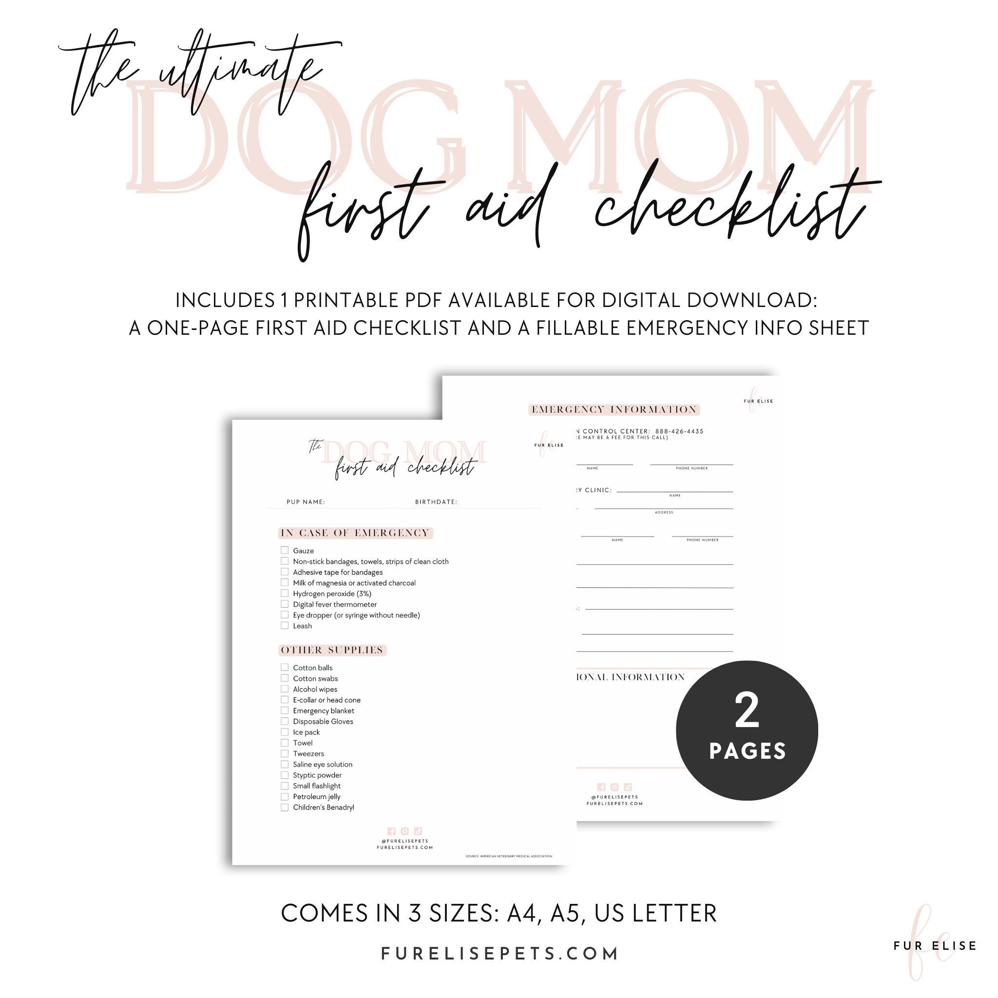 Puppy First Aid Kit Checklist | New Puppy Essentials, Minimalist Design ...