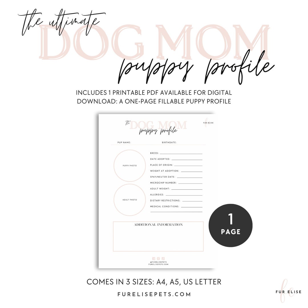 Puppy Profile Ultimate Dog Mom Planner, New Puppy Essentials