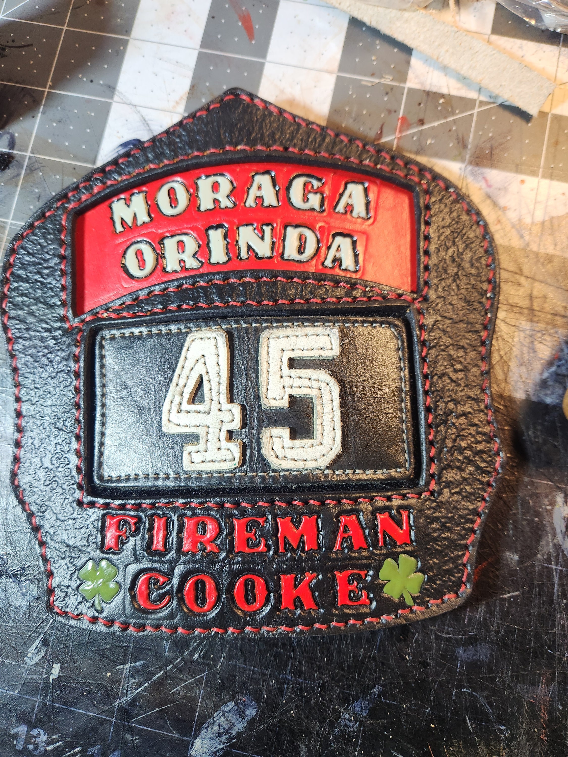 Leather Firefighter Helmet Shield Etsy