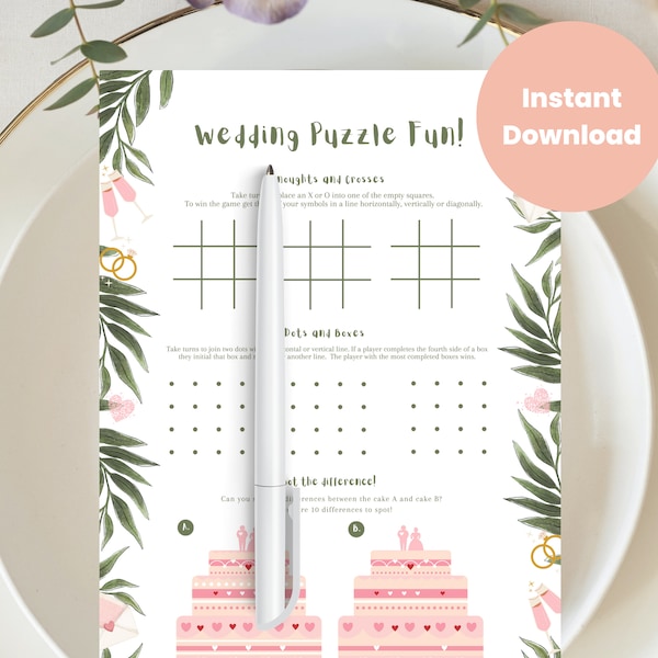 Children's Wedding Reception Game, Wedding Activity Game for Kids, New Printable, Digital Download