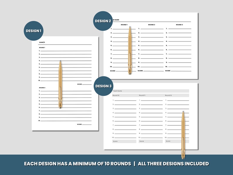 Quiz Answer Sheets, Printable Quiz Sheets, Digital Download Template - Etsy