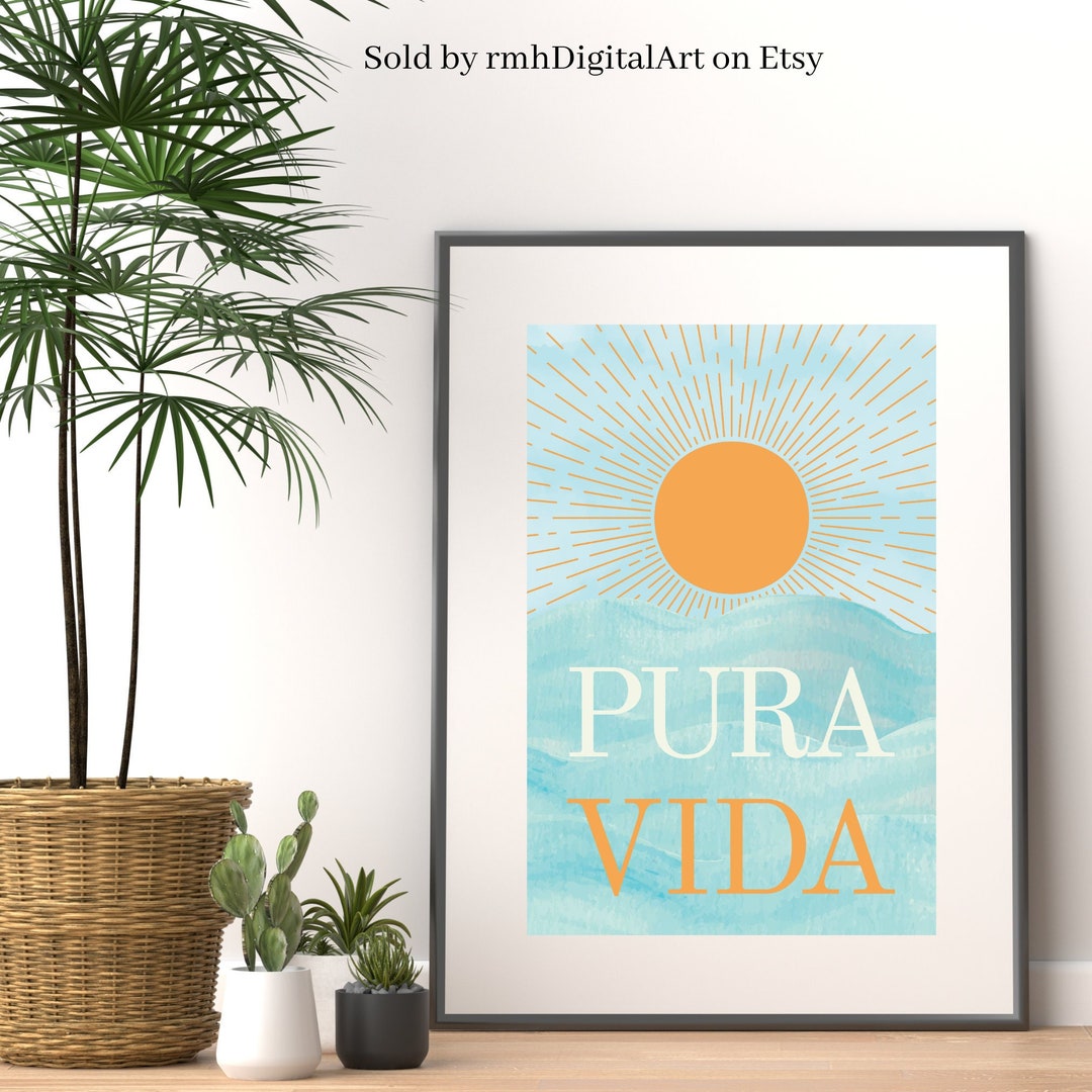 Pura Vida Wall Art , Printable Artwork , Colorful Wall Art , Costa Rica , Pure Life - Etsy