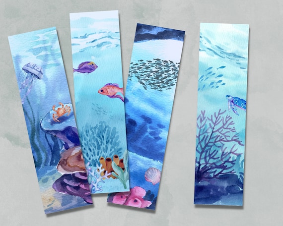 Printable Ocean Bookmarks | Digital Bookmarks for download