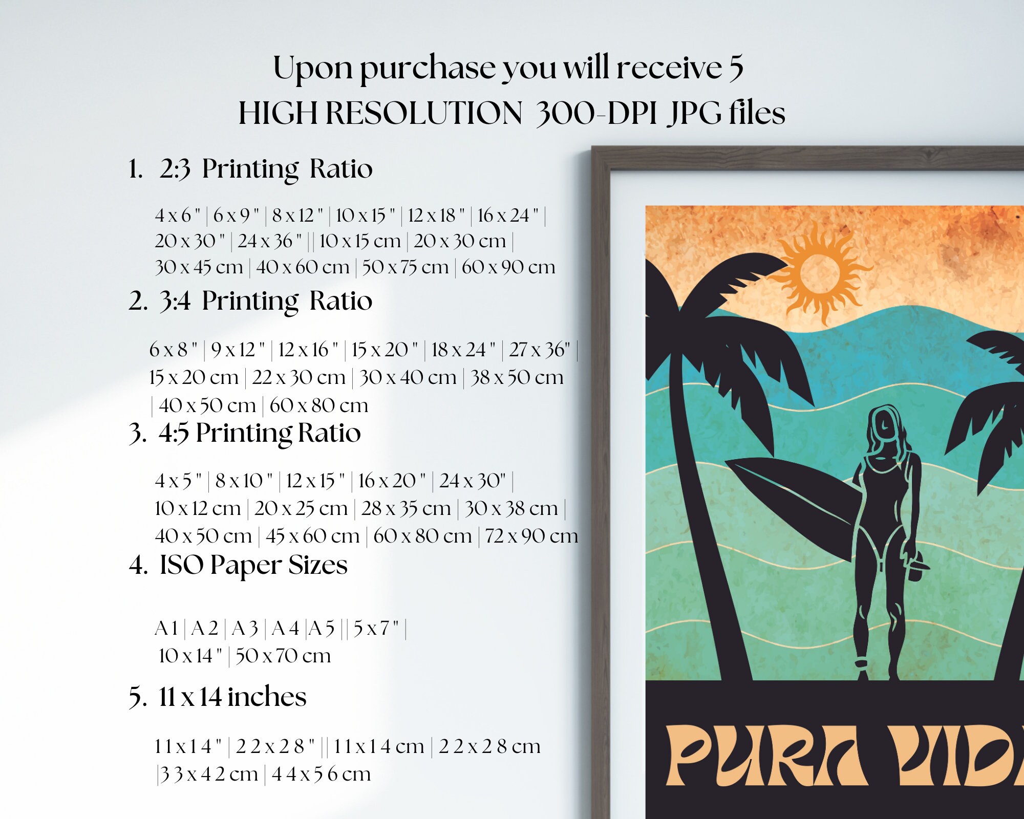 Pura Vida Wall Art Surfer Printable - Etsy
