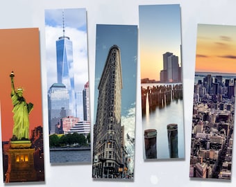 New York City Printable Bookmarks - Skyline and Landmarks | Vibrant NYC Bookmarks