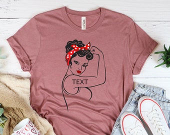 Power Woman Biceps T-Shirt: Strong Woman Gym Workout Shirt