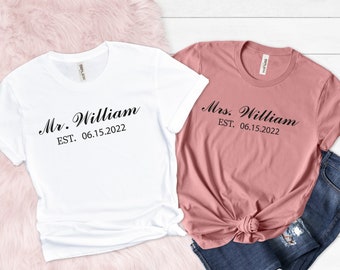 Personalized Mr. and Mrs. Est. 2023 Couple Shirts